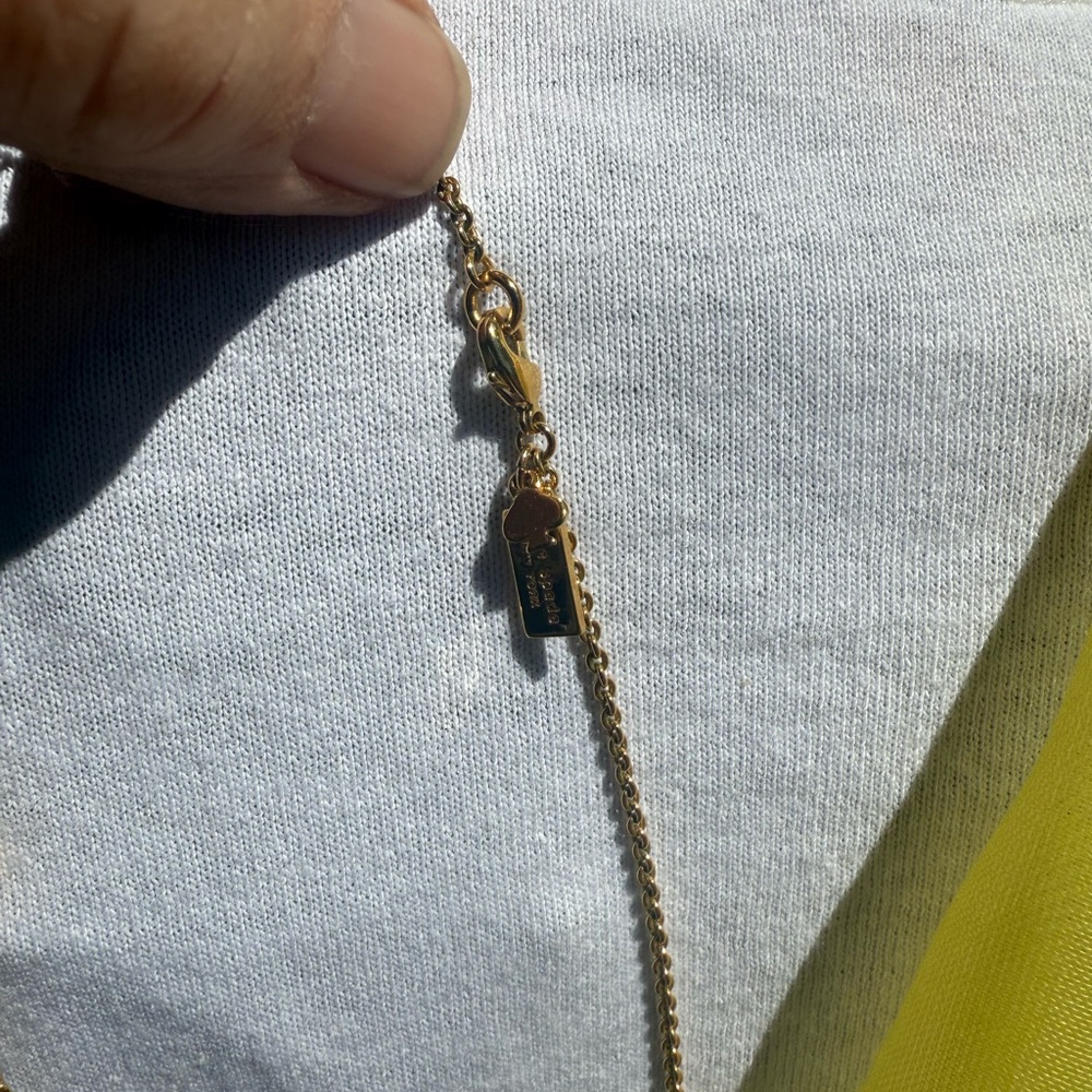 Kate Spade Long Gold Necklace with Canary Yellow & White Stones 💎 - Picture 9 of 13